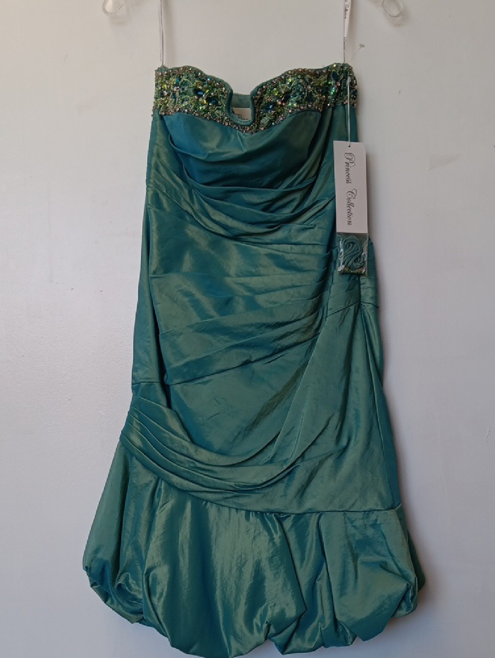 Vintage Sea Mist Beaded Strapless Cocktail Dress